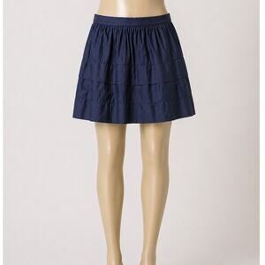 J.Crew Navy Tiered Cotton Skirt Side Zip Up- Size 6